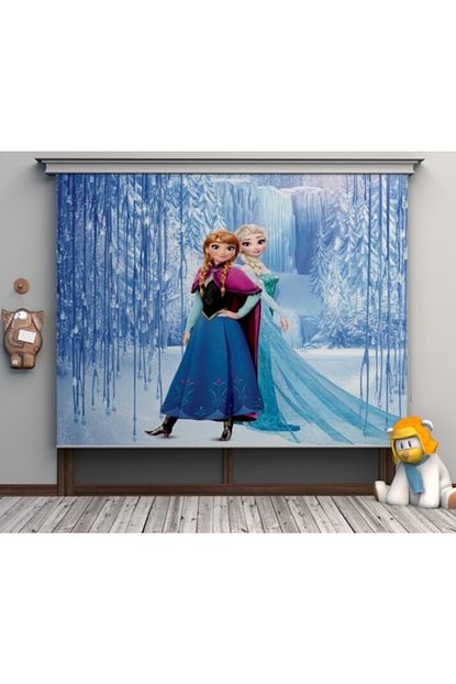 Kuscu Tekstil Elsa Anna Frozen Baskili Kiz Cocuk Stor Perdeleri Trendyol
