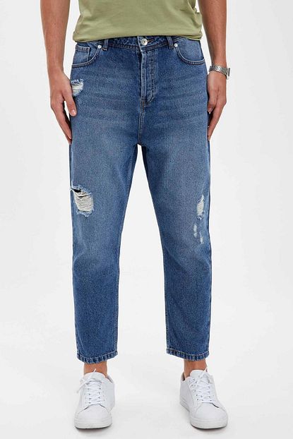 Defacto Erkek Dark Navyblue Loose Fit Jean Pantolon S5477az20au Trendyol