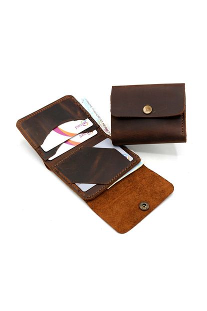 Kin Leather Hakiki Deri Patli Eskitme El Yapimi Cuzdan Kartlik Trendyol