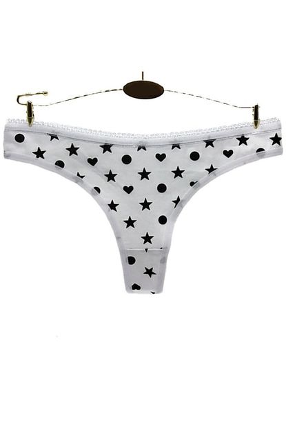 Vb Butik Kadin Beyaz Seksi Desenli Kulot Sexy Kadin Ic Giyim Trendyol