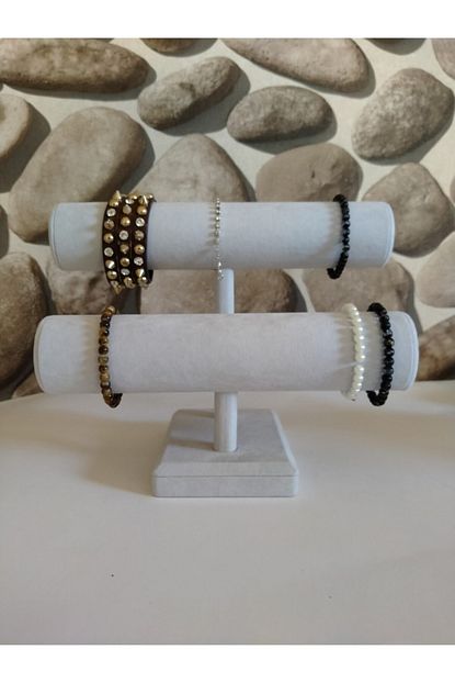 Isdeksan Ikili Bilezik Ve Bileklik Kunye Ve Saat Standi Gri Trendyol