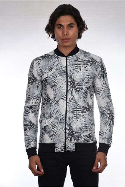 Guest Men Erkek Siyah Fermuarli Digital Baski Sweatshirt Trendyol