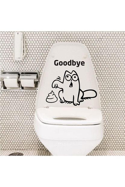 Dijitalya Kedi Klozet Kapagi Sticker Trendyol