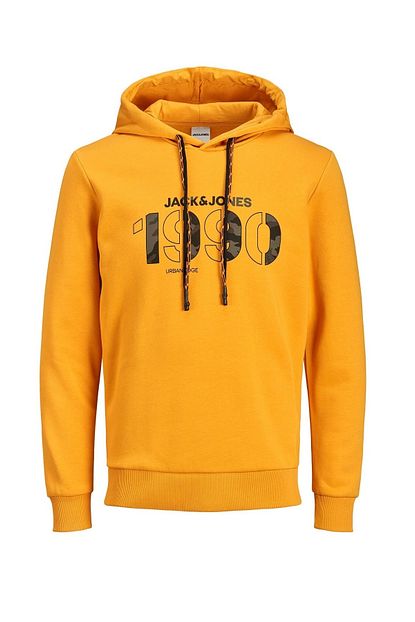 Jack Jones Jcorad Erkek Kapusunlu Sweatshirt Sari Trendyol