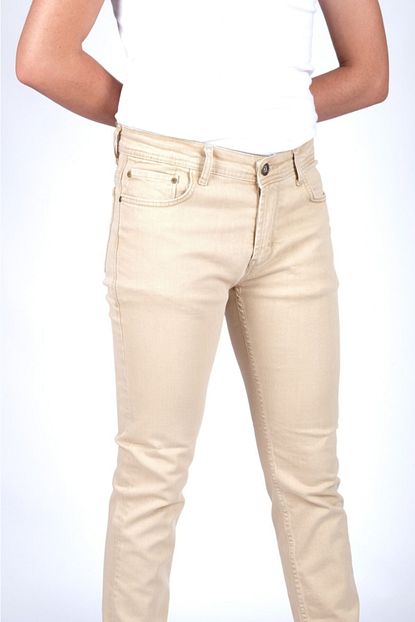 Dreams Erkek Bej Rengi Dar Kesim Slim Fit Kot Pantolon Trendyol