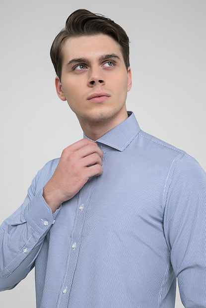 D S Damat Erkek Lacivert Ds Damat Gomlek Slim Fit 3hf02tb06185y 101 Trendyol