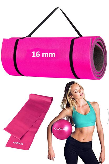 Delta 3lu Pilates Seti 16 Mm Pilates Minderi Mati 120x15 Cm Pilates Bandi 20 Cm Plates Topu Trendyol