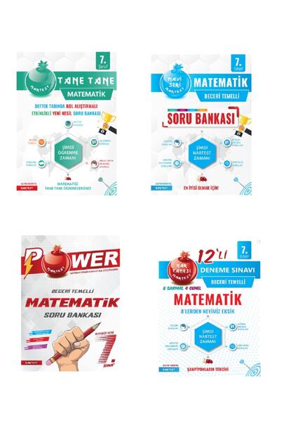 Nartest Yayinlari 7 Sinif Nartest Matematik Set Mavi Seri Tane Tane Power 12 Li Deneme Trendyol