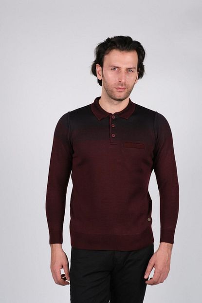 Cizgi Triko Polo Yaka Erkek Triko Kazak Trendyol