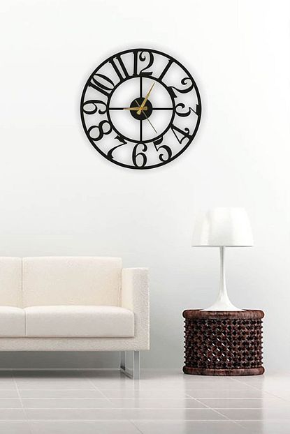 Sa Lazer Siyah Hediyelik Dekoratif Ahsap Sade Sayili Desen Duvar Saat 50cm Trendyol