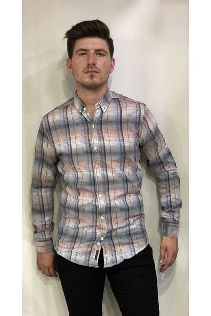 Amor Man Erkek Gri Kareli Super Slim Fit Utu Istemeyen Leke Tutmayan Kumas Gomlek Trendyol