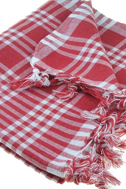 Shome Kirmizi Genis Sofra Bezi Piknik Puskullu Masa Ortusu 160x160 Cm Trendyol