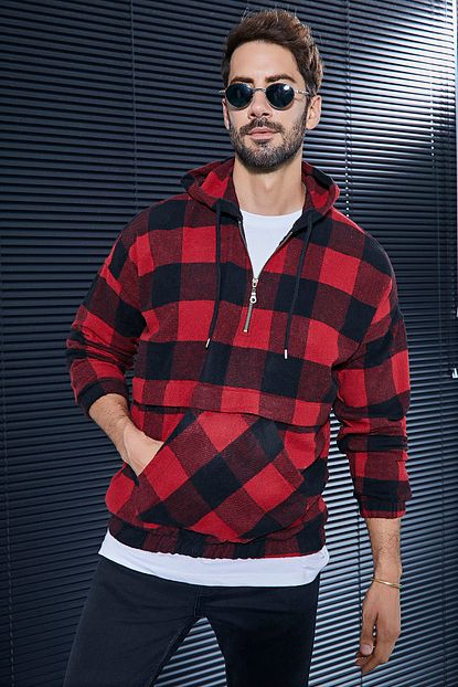 Sateen Men Erkek Bordo Siyah Oduncu Mont Trendyol