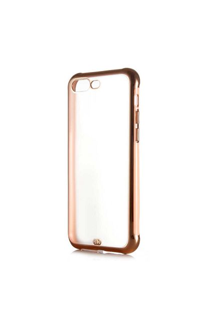 Gramaphone Apple Iphone 8 Plus Parlak Altin Renkli Kenarlari Pastel Pembe Arka Kapak Trendyol