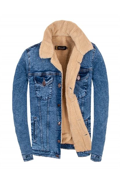 Serseri Jeans Erkek Mavi Eskitme Kurklu Kot Mont Trendyol