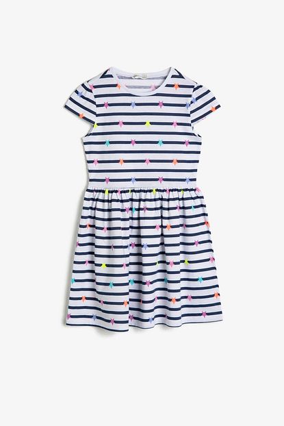 Koton Kids Kiz Cocuk Beyaz Cizgili Elbise 0ykg87970ok Trendyol