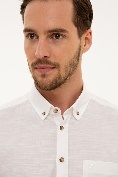 pierre cardin erkek beyaz regular fit kisa kollu gomlek fiyati yorumlari trendyol