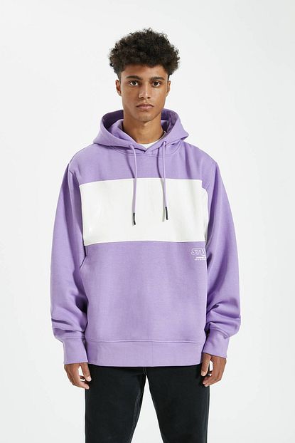 Pull Bear Erkek Lila Blok Renkli Stwd Logolu Sweatshirt 09594525 Trendyol