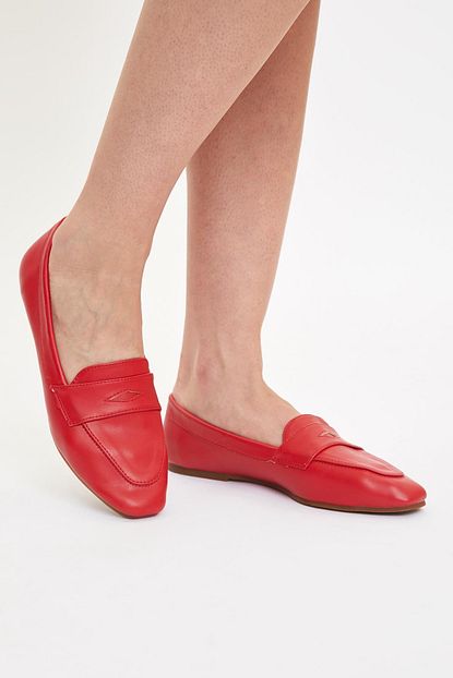Defacto Kadin Kirmizi Suet Loafer Ayakkabi N6289az20au Trendyol