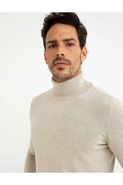 Pierre Cardin Erkek Bej Balikci Yaka Slim Triko Kazak Trendyol