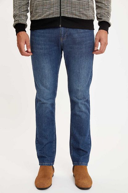 Defacto Erkek Koyu Lacivert Kot Sergio Regular Fit Jean Pantolon S9657az20au Trendyol