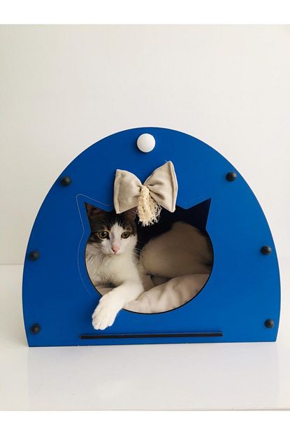 Gulpet Ahsap Kedi Evi Dekoratif Kedi Yuvasi Minderli Kedi Yatagi Trendyol