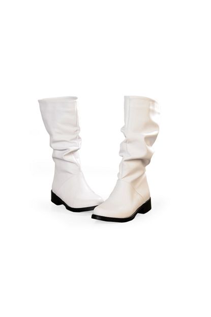 Miyana Shoes Kadin Beyaz Cilt Koruklu Cizme Trendyol