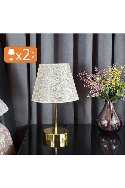 Bysay Fiesta Fiesta Sun Metal Ayakli Ikili Abajur Masa Lambasi Gold Altin Ip Trendyol