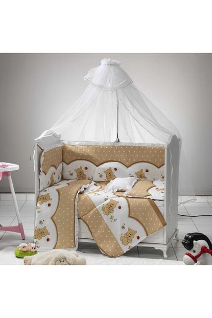 Babyfun 7 Parca Kahverengi Bebek Uyku Seti Bebek Besik Ortusu 60x120 Cm Trendyol