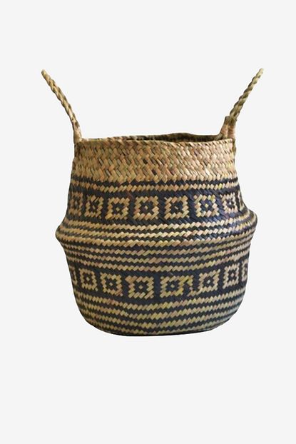 Did Homeware Did Sumer Cok Amacli 100 El Yapimi Naturel Orme Fume Kare Desen Xl Dekoratif Hasir Sepet Trendyol