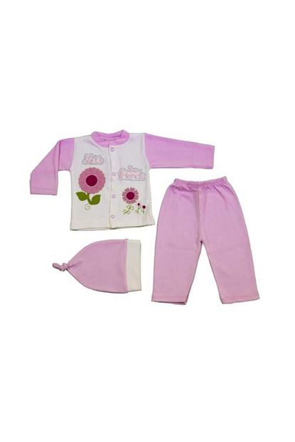 Gul Bebe Kiz Bebek Pembe Sapkali Pijama Takimi Trendyol