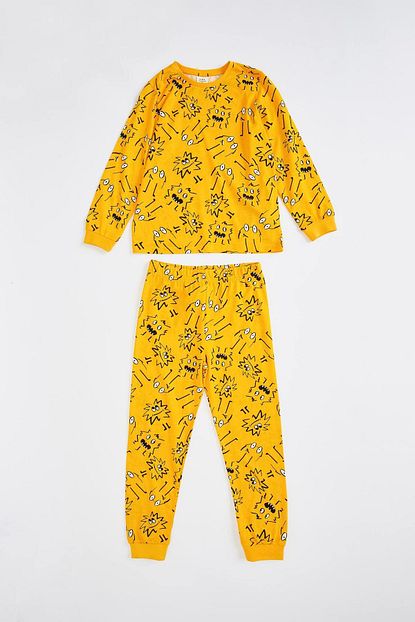 Defacto Erkek Cocuk Baskili Uzun Kollu Pijama Takimi Trendyol