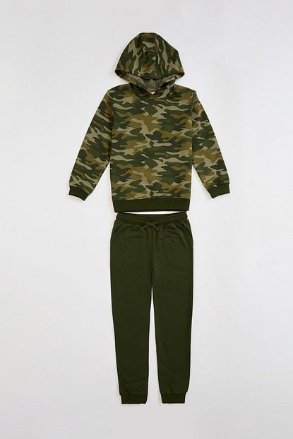 Defacto Erkek Cocuk Kamuflaj Desenli Sweatshirt Ve Esofman Alti Takim Trendyol