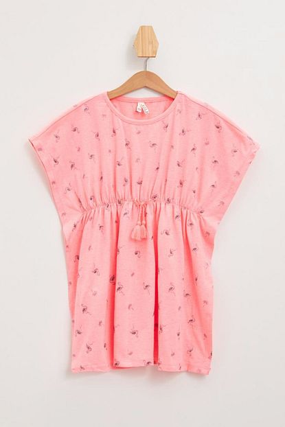Defacto Pembe Kiz Cocuk Beli Buzgulu Puskul Detayli Tunik Trendyol