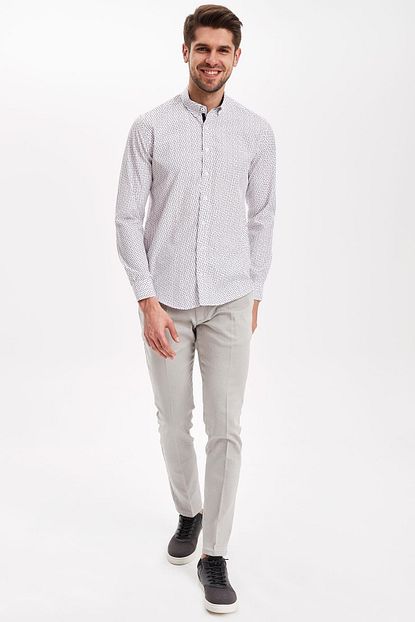 Defacto Erkek Gri Slim Fit Dokuma Pantolon K3258az 19sp Gr253 Trendyol