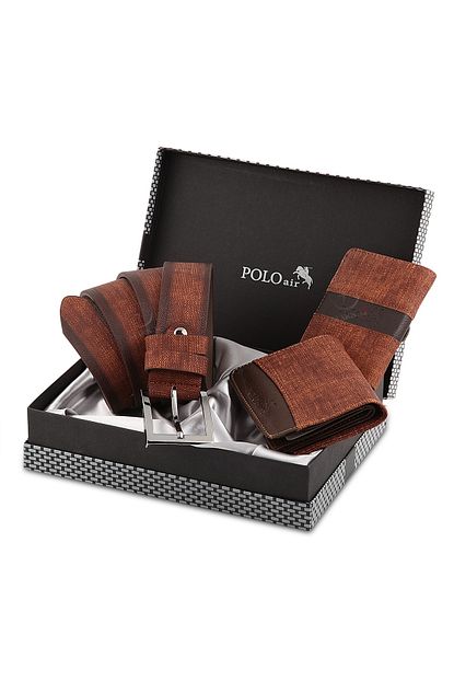 Polo Air Kutulu Spor Taba Erkek Cuzdan Kemer Kartlik Seti Sete 3010 T Trendyol