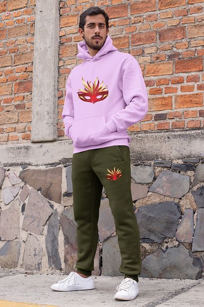 Angemiel Wear Kirmizi Balo Maskesi Erkek Esofman Takimi Pembe Kapsonlu Sweatshirt Yesil Esofman Alti Trendyol