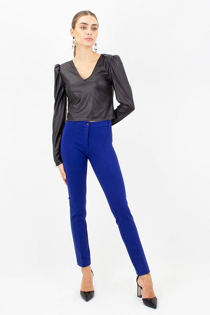 Dsc Collection Kadin Saks Bir Beden Ince Gosteren Cigarette Pantolon Trendyol