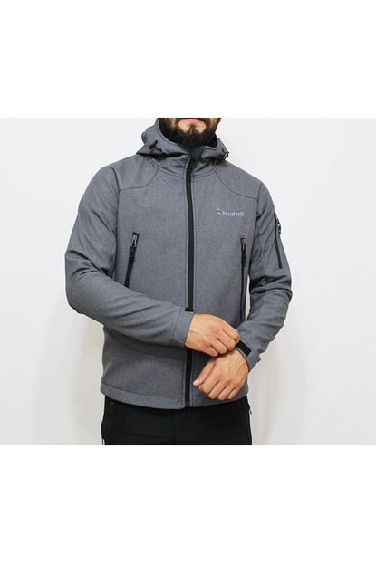 Mudwill Erkek Gri Kapsonlu Softshell Mont Ceket Trendyol
