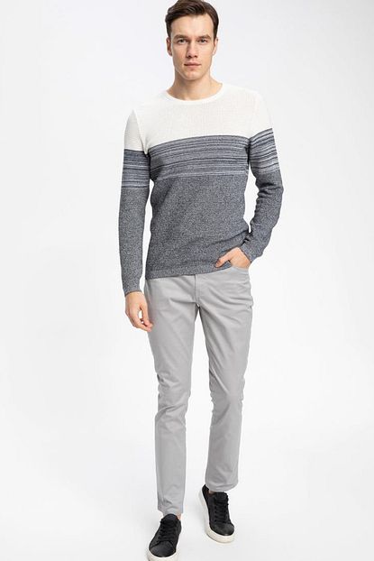 Defacto Erkek Gri Bruno Casual Slim Fit Pantolon J9854az 19sp Gr42 Trendyol