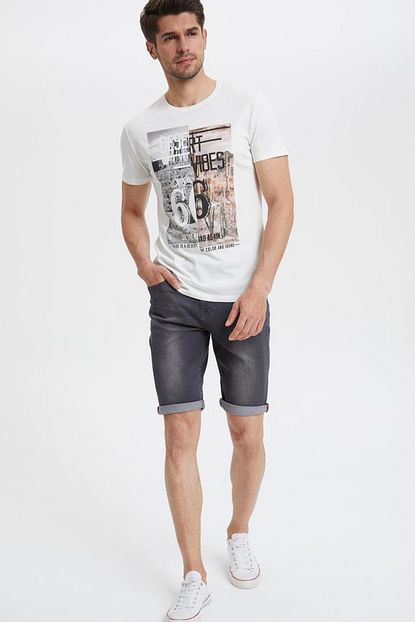 Defacto Erkek Karma 3 Kot Regular Fit Jean Bermuda Sort L0193az 19sm Nm36 Trendyol