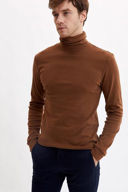 Defacto Erkek Kahverengi Balikci Yaka Body Trendyol