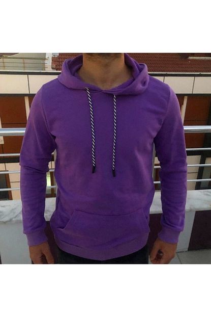 Mannig Unisex Mor Duz Renk Sweatshirt Trendyol