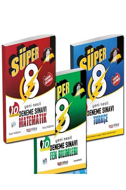 Nitelik Yayinlari Nitelik 8 Sinif Super 8 Matematik Fen Ve Turkce 10 Deneme Sinavi Trendyol