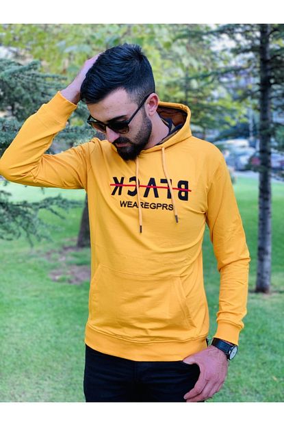 Mastiff Erkek Sari Kapsonlu Sweatshirt Trendyol