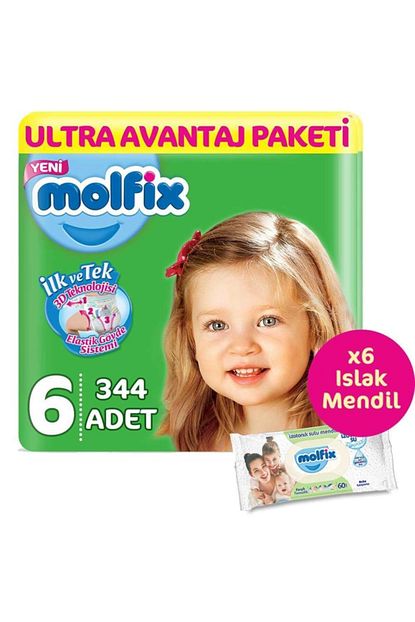 Molfix Bebek Bezi 6 Beden Ultra Avantaj Paketi 344 Adet 6 Paket 360 Li Islak Mendil Trendyol