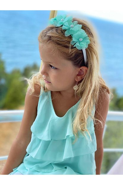 Queen Aksesuar Trend Moda Inci Cicekli Tac Mint Su Yesili Anne Cocuk Nedime Taci Trendyol