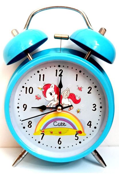 Mixperi Mavi Cute Quartz Nostaljik Zilli Calar Saat Mavi Masa Saati Trendyol