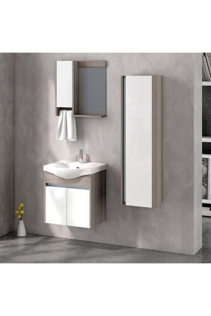 Nplus Logan 55 Cm Banyo Dolabi Beyaz Cordoba Alt Modul Ust Modul Lavabo Fiyati Yorumlari Trendyol