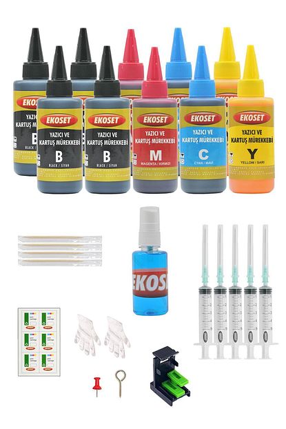 Ekoset Ekokartus Dolum Seti Canon Pg 46 Cl 56 Uyumlu Renkli Ve Siyah 10 Lu Set Trendyol